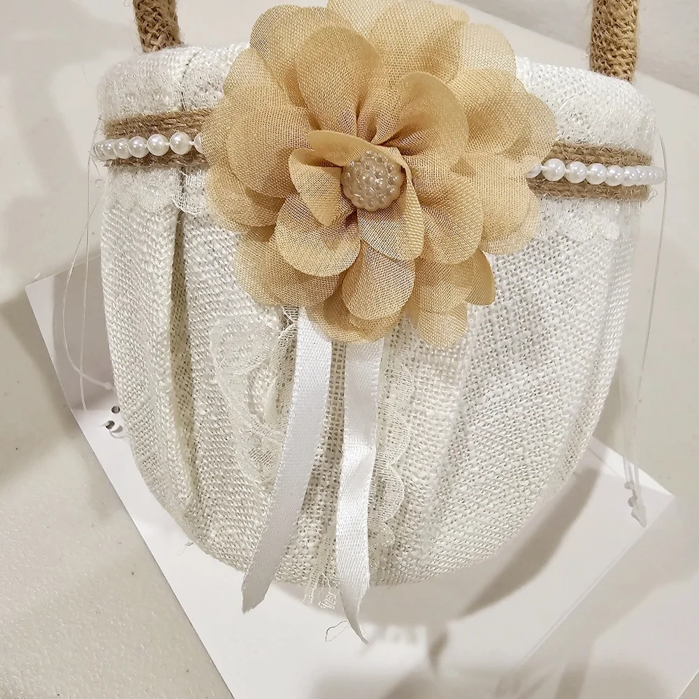 Wedding Flower Girl Basket Rustic